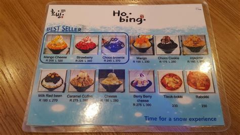 hobing bingsu menu|Hobing Bingsu Cafe .